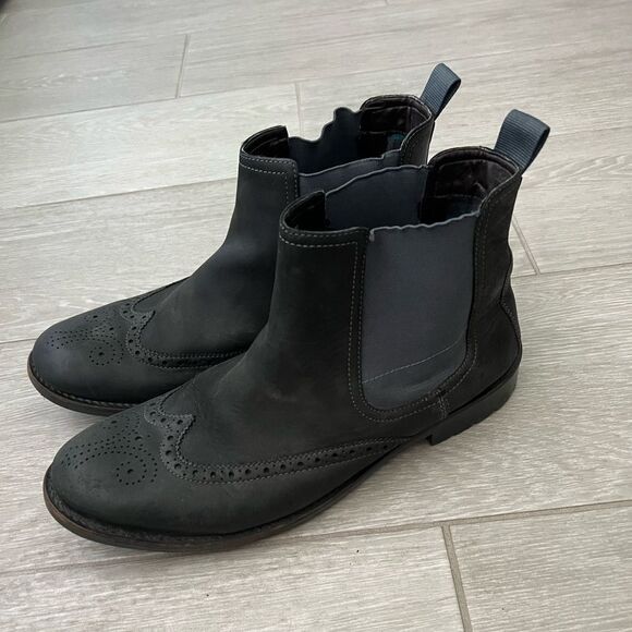 Clarks Garnet Wingtip Chelsea Boot Dark Grey Leather 11 M - Picture 6 of 10